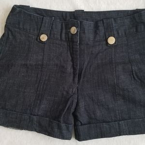 Dark grey denim cuffed jean shorts